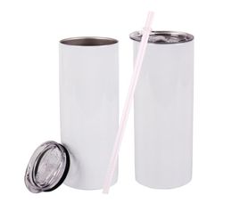 20oz Straight Blanks Sublimation Tumbler Coffee Mug Stainless Steel Double Wall Vacuum Insulated with Lid and Straw6173047