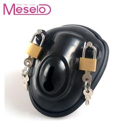 Male Cock Penis Cages Ring Adult Game 2 Locks Device Penis Cages bdsm toys Men Cock Lock Belt Sex Toy MX1912282985338