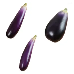 Decorative Flowers 2pcs Fake Aubergines Lightweight Artificial Eggplants Foam Decorations For Home