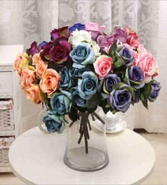 7 Heads Rose Flowers Artificial Silk Rose Flowers Real Touch Rose Wedding Party Home Floral Decor Flower Arrangement Peony5296674