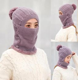 Visors Fine Workmanship Outdoor Warm Earmuffs Face Cover Hat SkinTouch Knitted Scarf Cap Good Elasticity For Hiking9619589