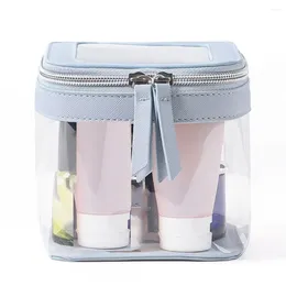 Cosmetic Bags Transparent Case Large Capacity Leather Makeup Bag Waterproof Portable Travel Storage
