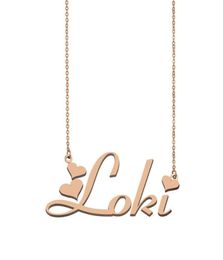 Loki name necklaces pendant Custom Personalized for women girls children friends Mothers Gifts 18k gold plated Stainless stee1424773