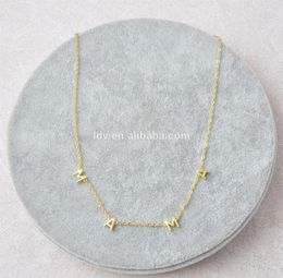 Personalised Customised Name Gold Lnitia Letter Spaced MAMA 925 Sterling Sier Tiny Morther039s Day Necklace298e8451653