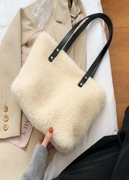 Evening Bags 2021 Large For Women Black Winter Shoulder Tote Soft Plush Faux Fur Handbags And Purses Lady Casual High Capacity Han1897568