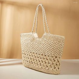 Evening Bags Summer Beach Handmade Hollow Ladies Woven Tote Casual Fashion Simple Exquisite Portable Large Capacity For Seaside Holiday