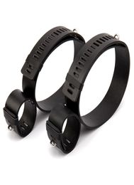 PU Leather Wrist Leg s Set bdsm Bondage Restraints Locking Hands to Thighs Harness Erotic Toys Sex Toys for Couples Y18102405858614