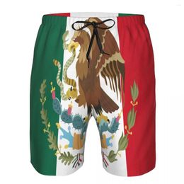 Men's Shorts Beach Swimsuit Quick-drying Swimwear Mexican Flag Background Men Breathable Sexy Male