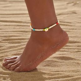 Anklets Holiday Beach Style Cute Soft Pottery Fruit Women's Beaded Feet Chain