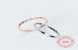 High Quality Genuine 925 Sterling Silver thin ring Gypsophila simple female stamped s925 Jewelry Gift to Girls China Whole lat7079918