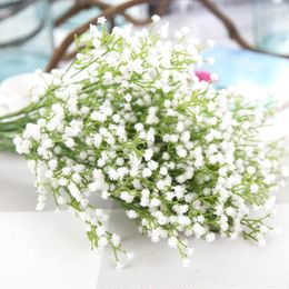 Decorative Flowers Artificial Gypsophila Mini Heads Hydrangea White Flower Wedding Supplies Home DIY Baby Shower Decor Fake Arrangement