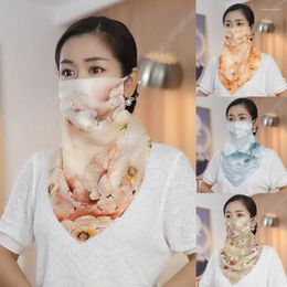 Cycling Caps Sunscreen Neck Protection Face Mask Thin Scarf Anti-UV Women's Cover Chiffon Sleeves Set