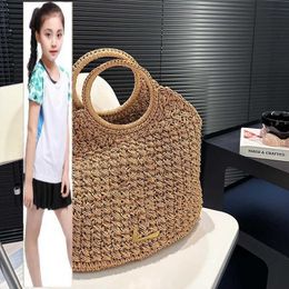 Kids Bags Luxury Brand CC Bag Luxury Designer Round Circle Handle Totes Raffia Crochet Straw Basket Bag Daily Outfit For Holiday Large Capacity Outdoor Sacoche Shoul