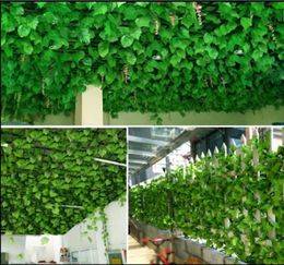 120mlot Home Wall Decor Artificial Silk Plastic Ivy Vine Hanging Plant Garlands Craft Supplies For Xmas Wedding Festival Decor3579582
