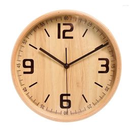 Wall Clocks YYSD 12.6Inch Wooden Round Clock Modern Simple Quiet Operated Decorative For Bedroom Office Classroom