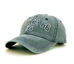 Letter ROUTE 66 baseball baseball cap new washed denim duck tongue cap8599626