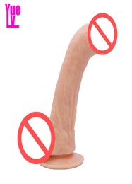 YUELV 245CM Big Curved Realistic Dildo Sex Toys For Women Suction Cup Artificial Penis Gspot Stimulate Masturbation Dick Adult P3304428