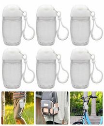 30ML Hand Sanitizer Bottle With Key Ring Hook Clear Transparent Plastic Refillable Containers Travel Bottle GH6324740208