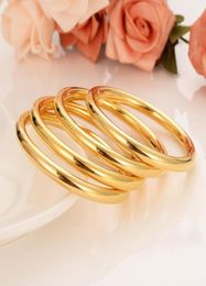 4 Pieces Assemble Whole Fashion Glaze Bangle Jewellery 18 K Fine GF Gold Dubai Bracelet Africa Arab Items solid 66MM3549342