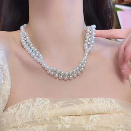 Chains Multi-layered Pearl Necklace Clavicle Chain For Women Jewelry Gifts