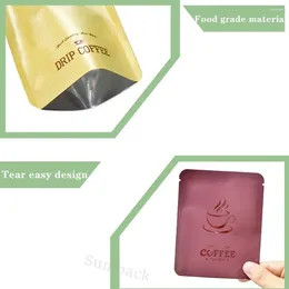 Storage Bags Sachet With Hanging Foil Coffee Packing Aluminium Philtre Customised Pouch Drip Small Portable 10x12.5cm Ear Wholesale