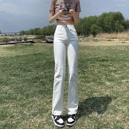 Women's Jeans Spring Summer Thin High Waist Slim Straight Korean Fashion Casual Versatile White Black Woman Clothing Denim Pants