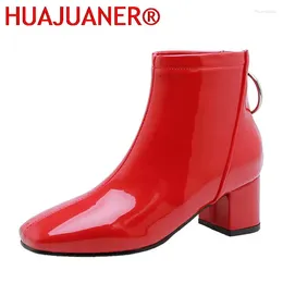 Boots Solid Ankle For Women Casual Elegant Short Waterproof Pink Red White Women's Party Shoes Large Size