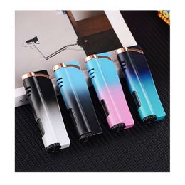 Creative Gradient Color Portable Butane Without Gas Cigar Lighter Cigarette Cycle Iatable Lighter