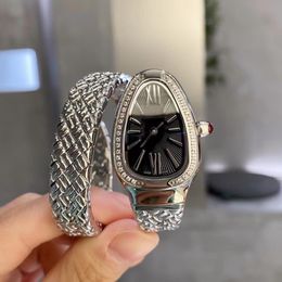 designer watch women top quality womenwatch serpentn bracelet with dimond relojes snake watch classic Rose gold material zircon diamond inlaying process montre