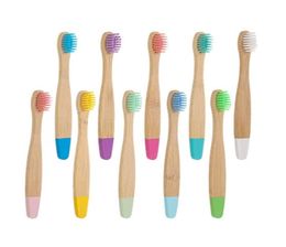 EcoFriendly Natural Bamboo Flat Handle Kids Toothbrush Healthy Household MultiColor Children Toothbrushes Nylon Soft Hair Travel2809977