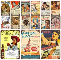 2021 Retro Beer Plaque Metal Vintage Tin Sign Pin Up Shabby Chic Decor Metal Signs Vintage Bar Decoration Metal Poster Pub Home Cr7398032