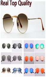 fashion sunglasses round metal real UV glass lenses sunglasses come with original leather case cloth box accessories barc7840391