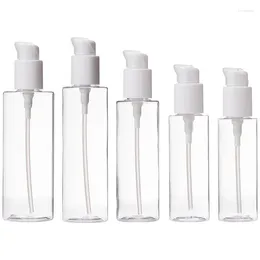 Storage Bottles 20Pcs Refillable Plastic Bottle White Pump 100ml120ml 150ml 200ml 250ml Cosmetic Packaging Empty Clear Shampoo Lotion