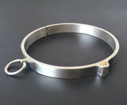 New Lock Design Stainless Steel Slave Collar Bondage Restraints Gear BDSM Sex Toys For Women Men Adult Game5305176