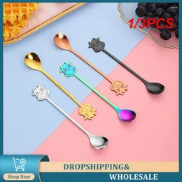 Spoons 1/3PCS Dessert Spoon Perfect Gift Dazzling Golden Color Smooth Must-have Comfortable Grip Trendy Unique Ice Cream Utensils