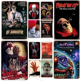 Painting Vintage Horror Movies Poster Metal Plate Signs Shabby Chic Man Cave Wall Decor Tin Sign Retro Cinema Stickers Home Bar Pl9055063