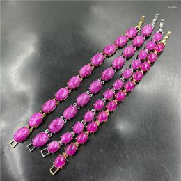 Strand Vacuum Plating Inlaid Powder Sugilite Bracelet Women's Egg-Shaped Jade