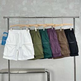 Men's Shorts Mens Gym Quick-drying Pocket Zipper Elastic Waist Short Pants Nylon Utility Cargo
