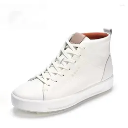 Casual Shoes High Top Women Fashion Urban Leisure Leather Comfortable Genuine Board Walking Sneakers