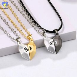 Pendant Necklaces Magnetic Attraction Love Necklace Sun Moon Black-and-white Wishing Stone Couple Set