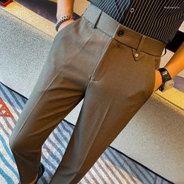 Men's Suits High Quality Business Dress Pants Solid Colour Casual Versatile Suit Pant Wedding Groom Trouser Office Social Men Clothing