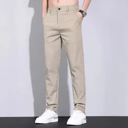 Men's Pants Design KhakiStraight Leg Spring Summer Slim Stretch Casual All-match Solid Colour Work Trousers