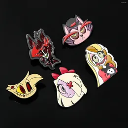 Brooches Hazbin El Metal Cartoon Brooch Enamel Pin Lapel Pins Badge Hats Clothes Backpack Decoration Keyrings Jewelry Accessories Gift