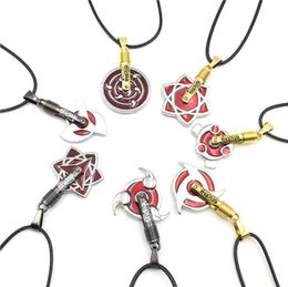Pretty Anime Necklace Whole Anime Cosplay graceful Jewelry Naruto 7 Different Designs New Leather Pendant Necklaces4695034
