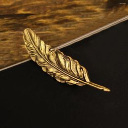 Brooches Mens Bronze Alloy Leaf Feather Brooch Pins Collar Suit Accessories Breastpin