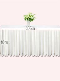 0 8 3m Table skirts white ice silk wedding Tables skirt cloth decoration banquet event el home skirting pink25225277945