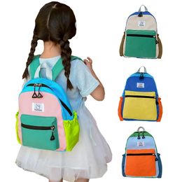 Children School Bags for Girls Boys Korean Baby Kindergarten Backpack Canvas Colourful Travel Kids Bag Students 240425