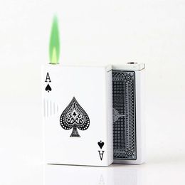 Spades A Lighter Creative Jet Torch Turbo Lighter Playing Cards Lighter Butane Windproof Metal Lighter