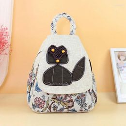 School Bags -sale Factory Wholesale String Appliques Women Backpacks!Nice Prints Multi-use Backrack Vintage Lady Canvas Backruck