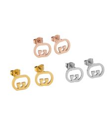 2020 new stainless steel three colors Double G hollow earrings design earrings ladies earrings wedding gifts5836140